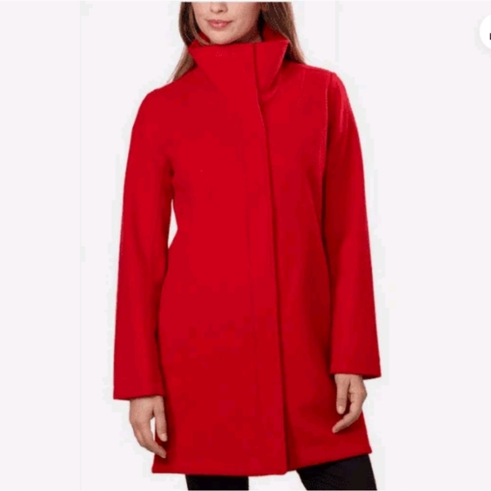 Pendleton Red Cascade Wool Campbell Coat Medium Glacier Stripe Lining